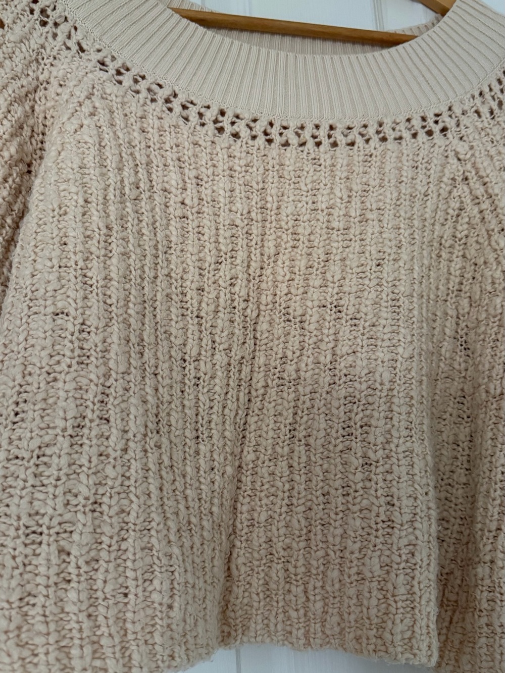 Free People Off-the-Shoulder Chunky Knit Sweater in Blush - Picture 5 of 7